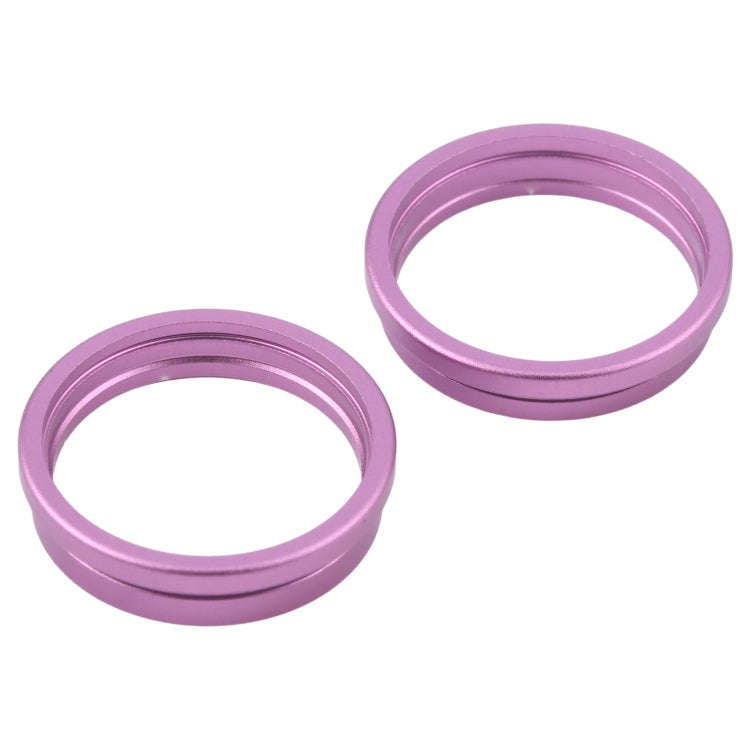 For iPhone 16 Plus 2pcs/set Rear Camera Glass Lens Metal Outside Protector Hoop Ring (Purple)