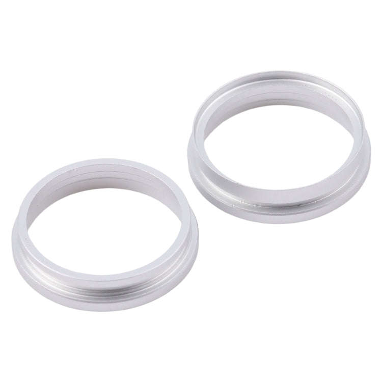 For iPhone 16 Plus 2pcs/set Rear Camera Glass Lens Metal Outside Protector Hoop Ring (Silver)