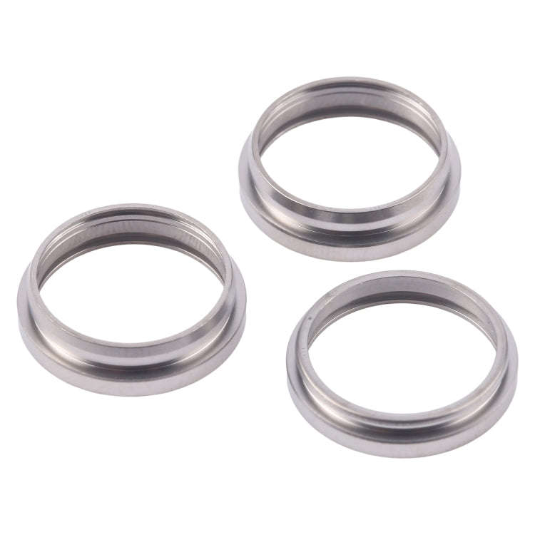 For iPhone 16 Pro 3pcs/set Rear Camera Glass Lens Metal Outside Protector Hoop Ring (Titanium Color)