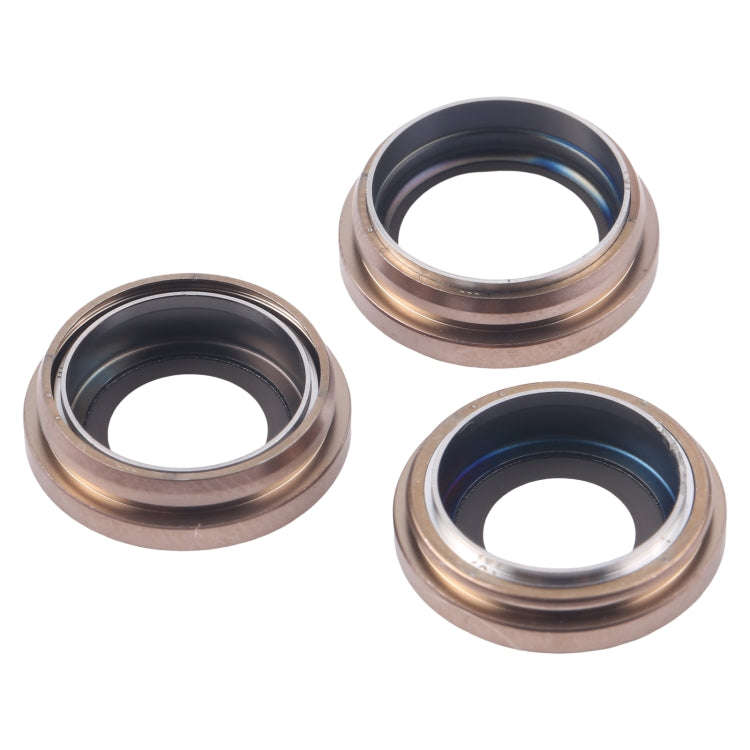 For iPhone 16 Pro 3pcs/Set Camera Lens Cover (Gold)
