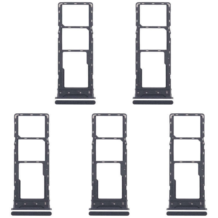 For Infinix Hot 30 Play NFC X6835 5pcs SIM Card Tray + SIM Card Tray + Micro SD Card Tray (Black)