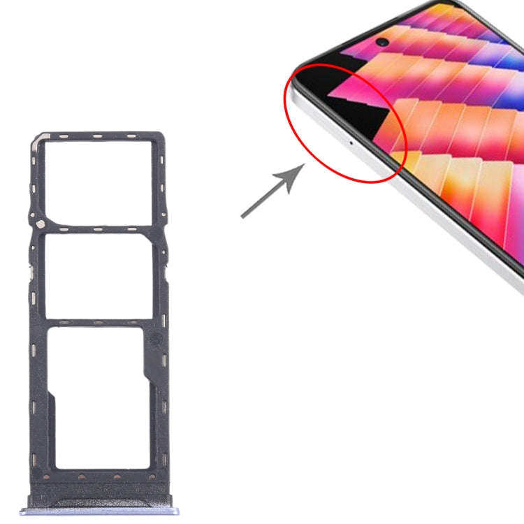 For Infinix Hot 30 Play NFC X6835 5pcs SIM Card Tray + SIM Card Tray + Micro SD Card Tray (Purple)
