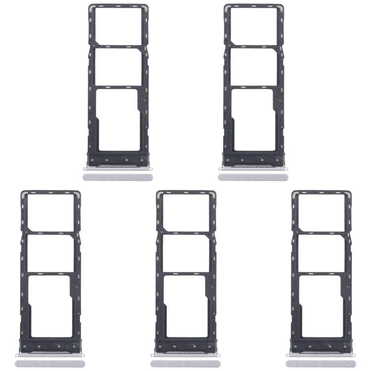 For Infinix Hot 30 Play NFC X6835 5pcs SIM Card Tray + SIM Card Tray + Micro SD Card Tray (Silver)
