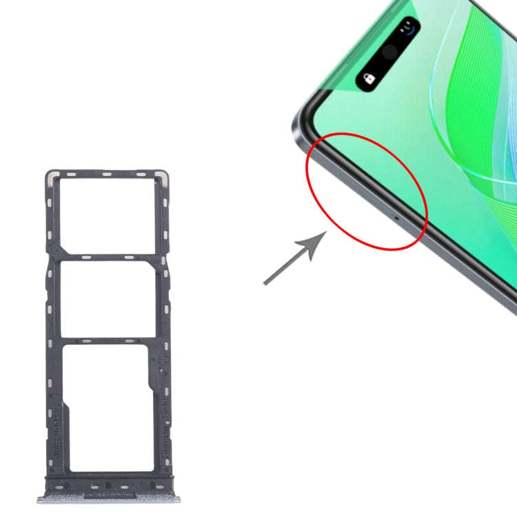 For Infinix Smart 8 X6525 5pcs SIM Card Tray + SIM Card Tray + Micro SD Card Tray (Silver)