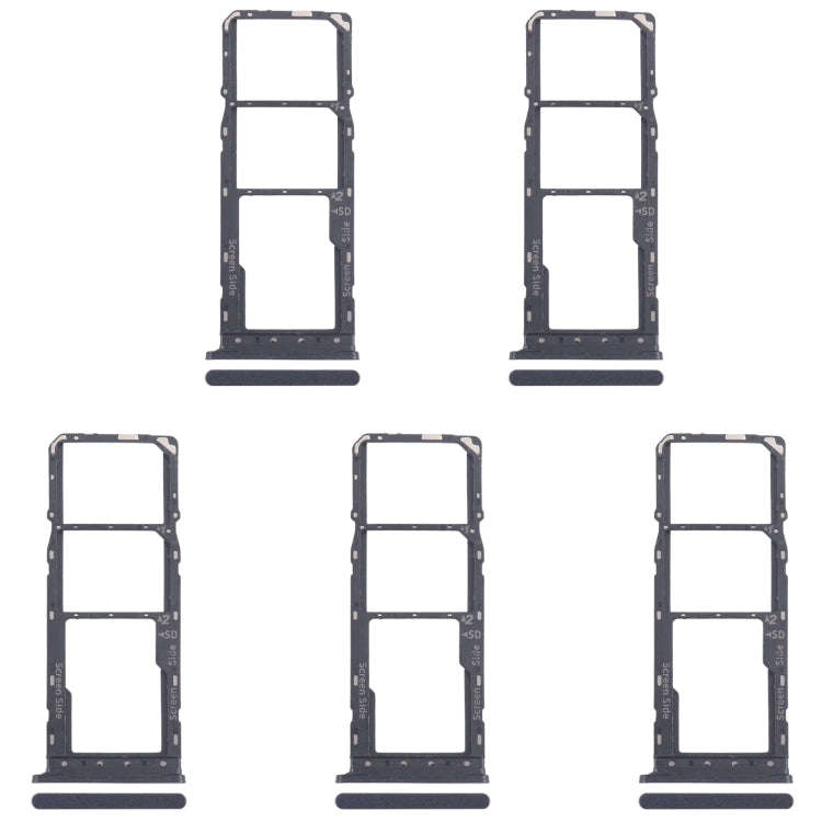 For Infinix Smart 8 Plus X6526 5pcs SIM Card Tray + SIM Card Tray + Micro SD Card Tray (Black)