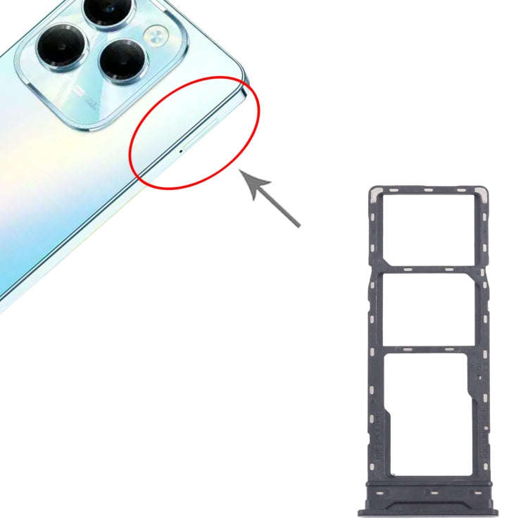 For Infinix Hot 40 X6836 5pcs SIM Card Tray + SIM Card Tray + Micro SD Card Tray (Blue)