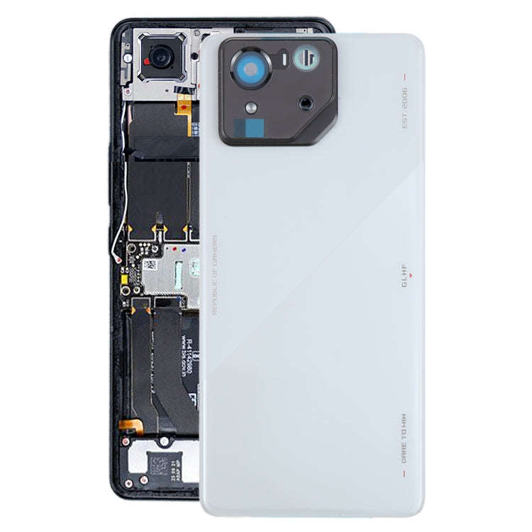 For Asus ROG Phone 8 Pro AI2401 AI2401_A Global Original Glass Battery Back Cover with Camera Fra...