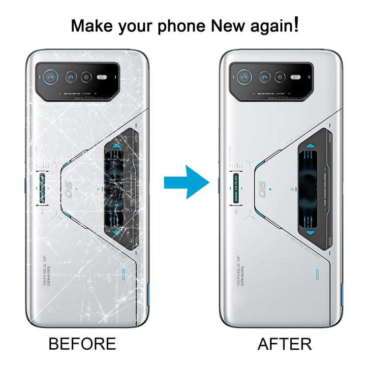 For Asus ROG Phone 6 Pro AI2201-D Glass Battery Back Cover with NFC/LCD(White)