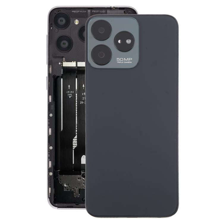 For ZTE Axon 50 Lite 8050 Glass Battery Back Cover with Middle Frame / Camera Lens Cover(Black)