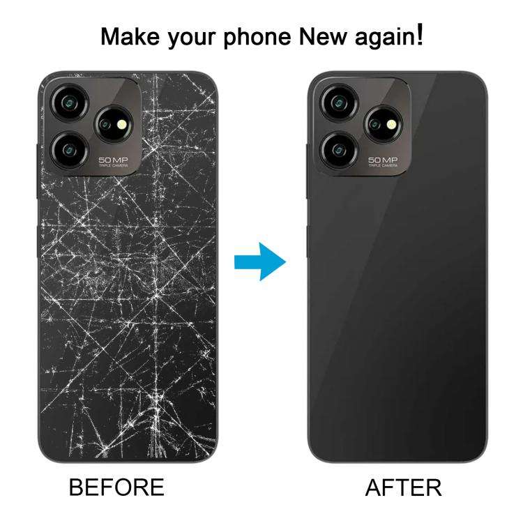 For ZTE Axon 50 Lite 8050 Glass Battery Back Cover with Middle Frame / Camera Lens Cover(Purple)