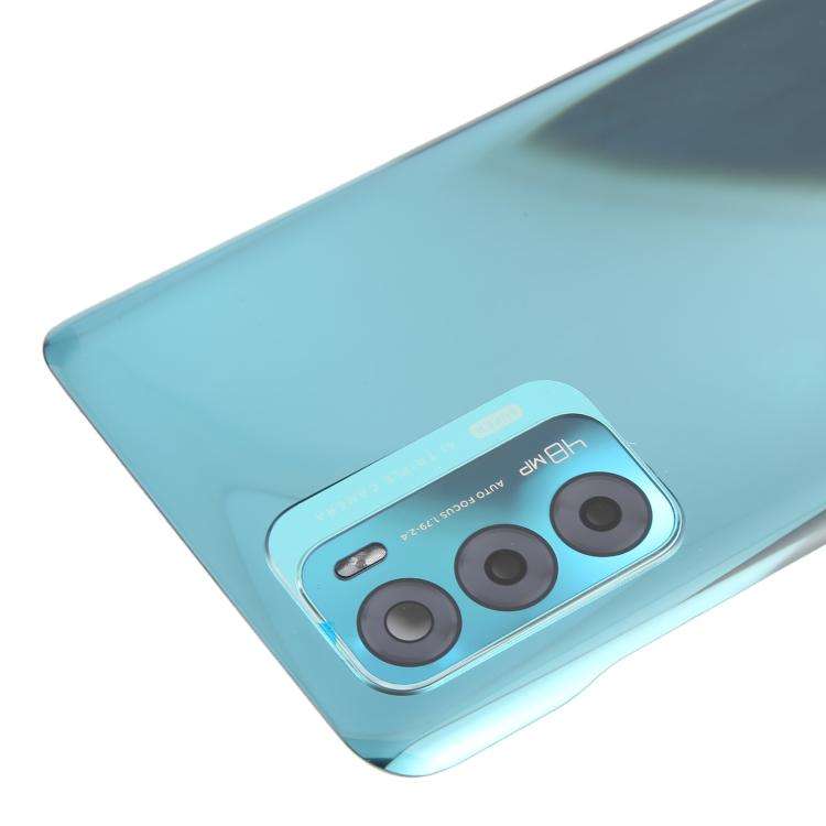 For ZTE Blade V40 Battery Back Cover with Adhesive / Camera Lens Cover(Blue)