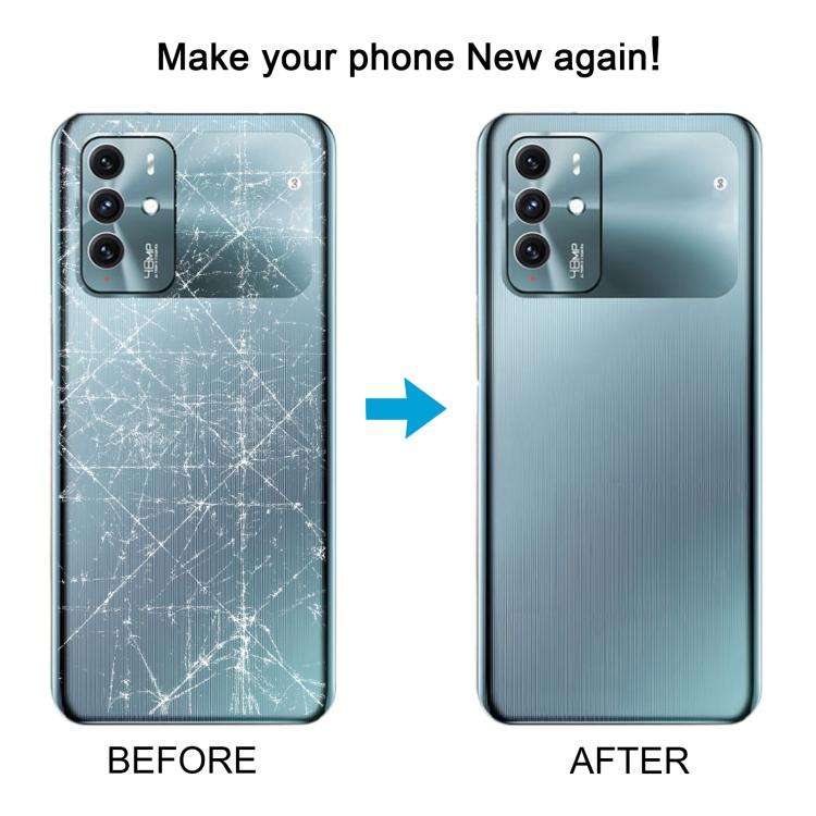 For ZTE Blade V40 Battery Back Cover with Adhesive / Camera Lens Cover(Blue)