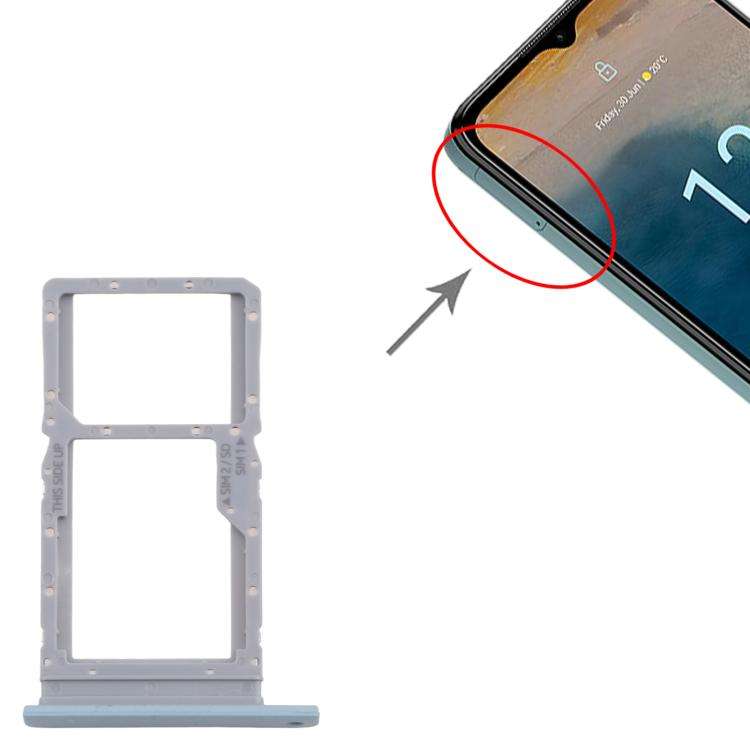 For Nokia G22 Original SIM Card Tray + SIM Card Tray / Micro SD Card Tray (Blue)