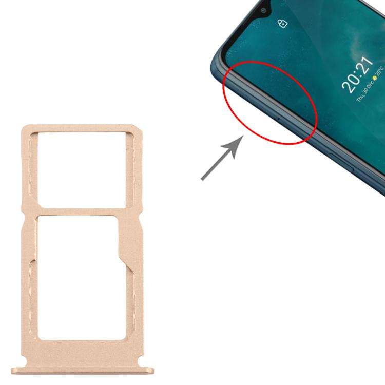 For Nokia G50 Original SIM Card Tray + SIM Card Tray / Micro SD Card Tray (Gold)
