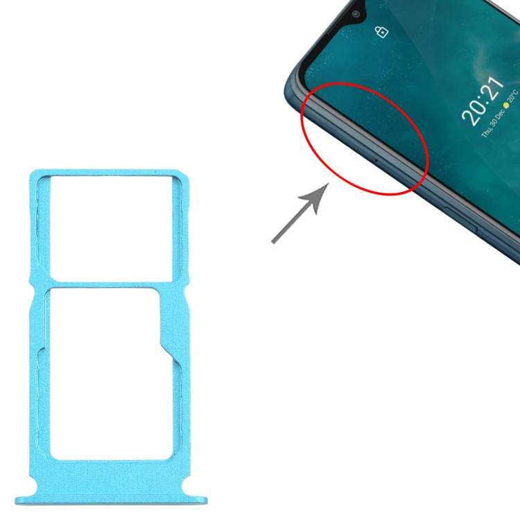 For Nokia G50 Original SIM Card Tray + SIM Card Tray / Micro SD Card Tray (Blue)