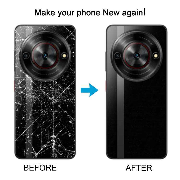 For ZTE nubia Focus Glass Battery Back Cover with Adhesive / Camera Lens Cover(Black)