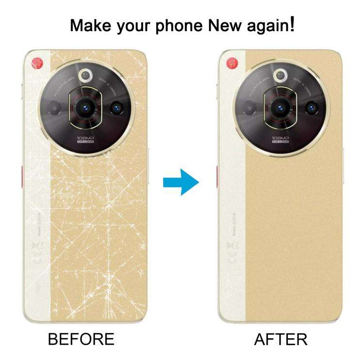 For ZTE nubia Focus Pro Z2351N Leather Battery Back Cover with Adhesive / Camera Lens Cover(Gold)