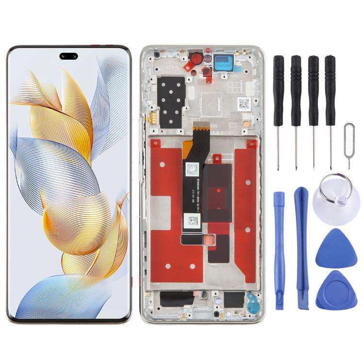 For Honor 90 Pro Original LCD Screen Digitizer Full Assembly with Frame (Silver)