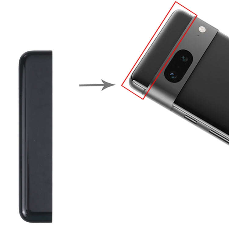 Original Front Upper Top Back Cover for Google Pixel 7 (Black)