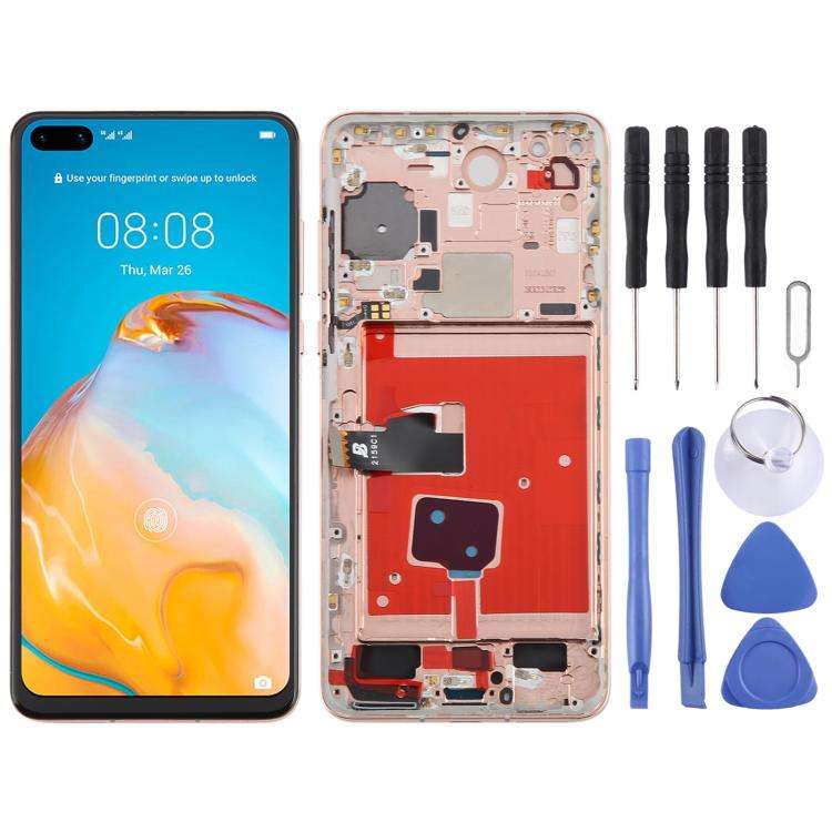 For Huawei P40 TFT LCD Screen Digitizer Full Assembly with Frame, Not Supporting Fingerprint Iden...
