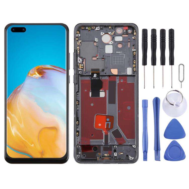 For Huawei P40 Pro TFT LCD Screen Digitizer Full Assembly with Frame, Not Supporting Fingerprint ...