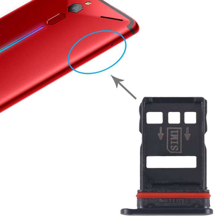 For ZTE nubia RedMagic 6s Pro SIM Card Tray + SIM Card Tray (Black)