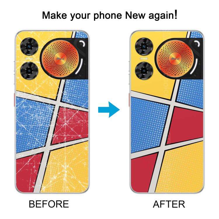 For ZTE nubia Music 2 Glass Battery Back Cover with Adhesive(Yellow)