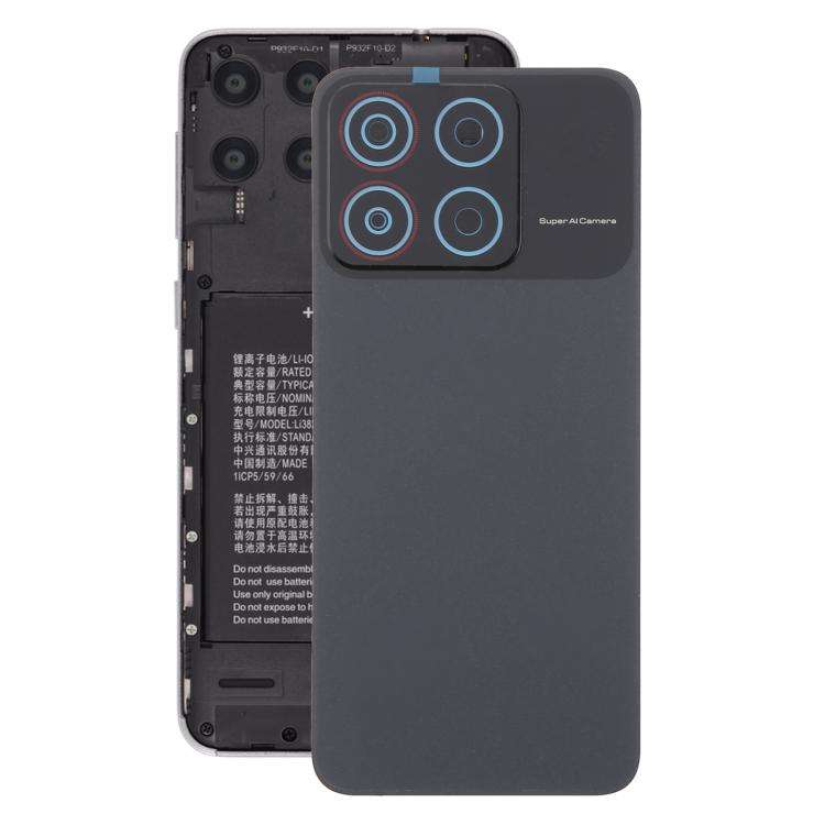For ZTE Blade A35 Z2453 Plastic Back Cover with Camera Lens Cover(Black)