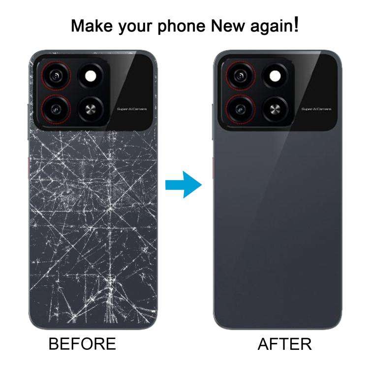 For ZTE Blade A35 Z2453 Plastic Back Cover with Camera Lens Cover(Black)