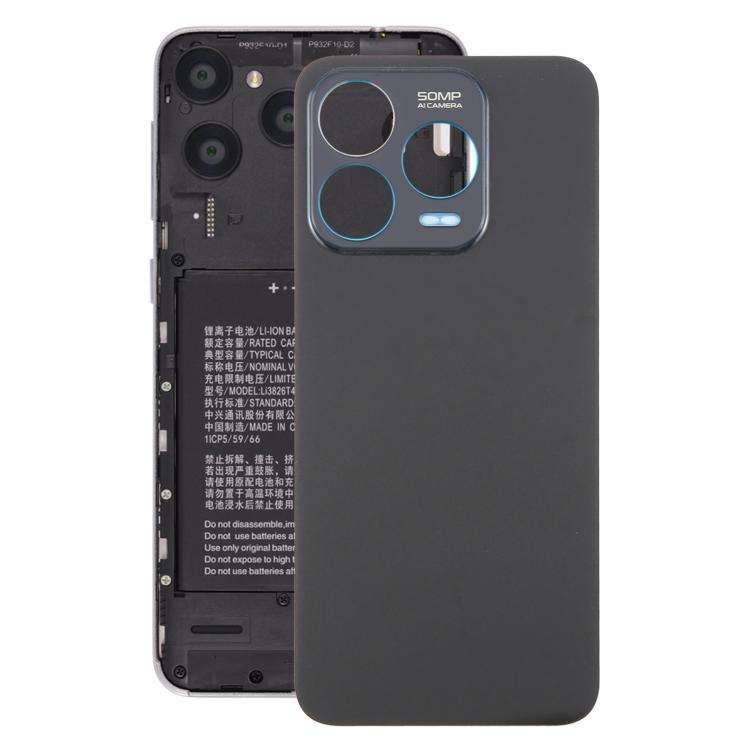 For ZTE Blade V70 Design Glass Battery Back Cover with Adhesive(Black)