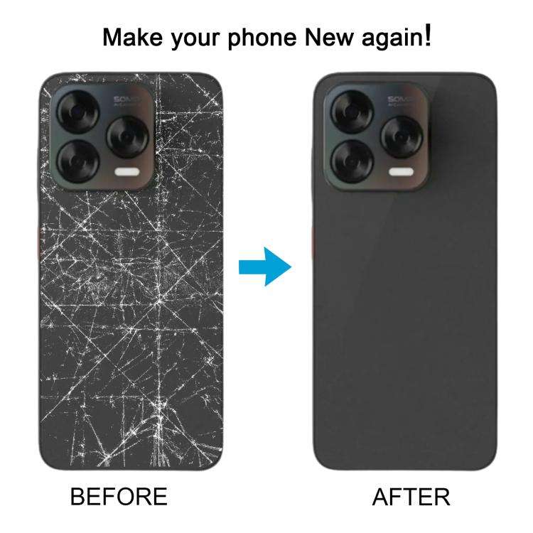For ZTE Blade V70 Design Glass Battery Back Cover with Adhesive(Black)