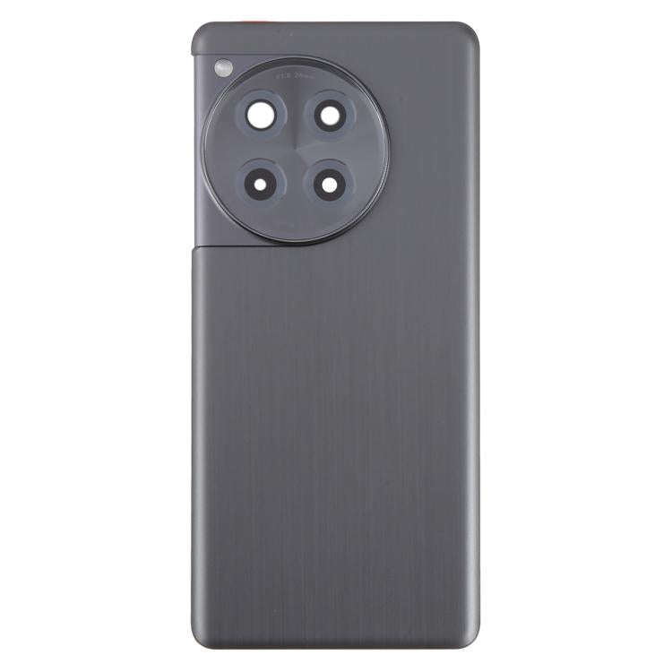 For OnePlus 12R Back Cover with Camera Lens Cover(Black)