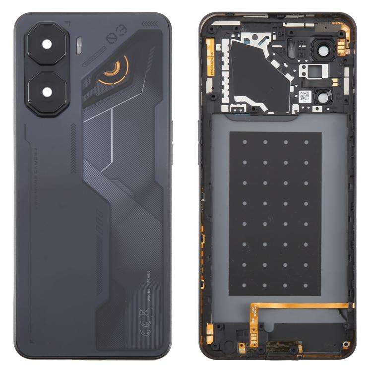 For ZTE nubia Neo 3 Plastic Battery Back Cover with Middle Frame / Camera Lens Cover(Black)