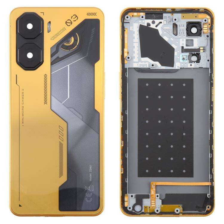 For ZTE nubia Neo 3 Plastic Battery Back Cover with Middle Frame / Camera Lens Cover(Gold)