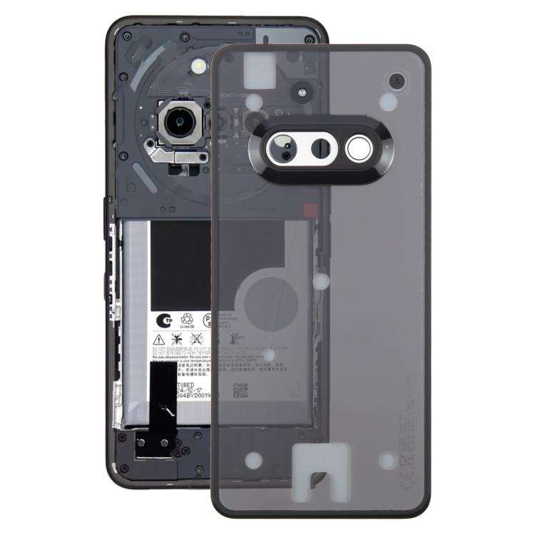 For Nothing Phone 3a A059 Glass Battery Back Cover with Camera Frame(Black)