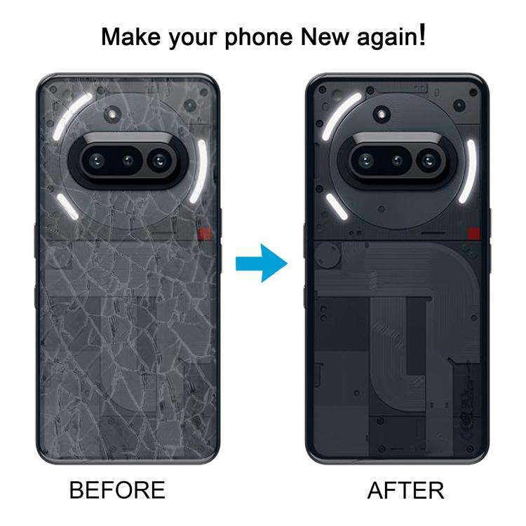 For Nothing Phone 3a A059 Glass Battery Back Cover with Camera Frame(Black)