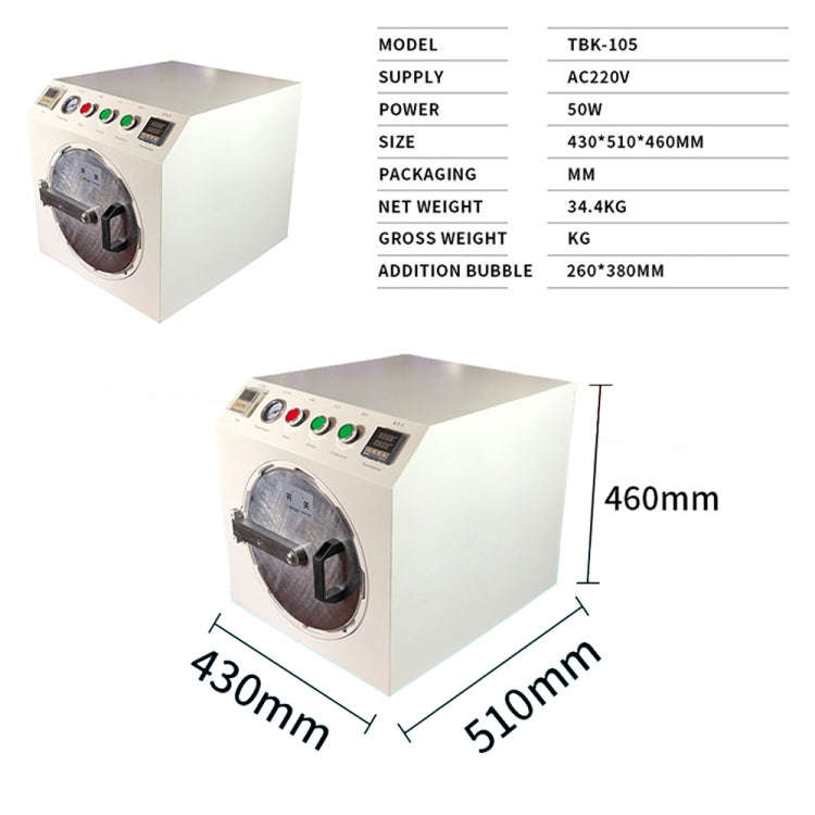 TBK-105 Bubble Removing Machine LCD Screen Refurbishing Repair Equipment Deaeration Machine