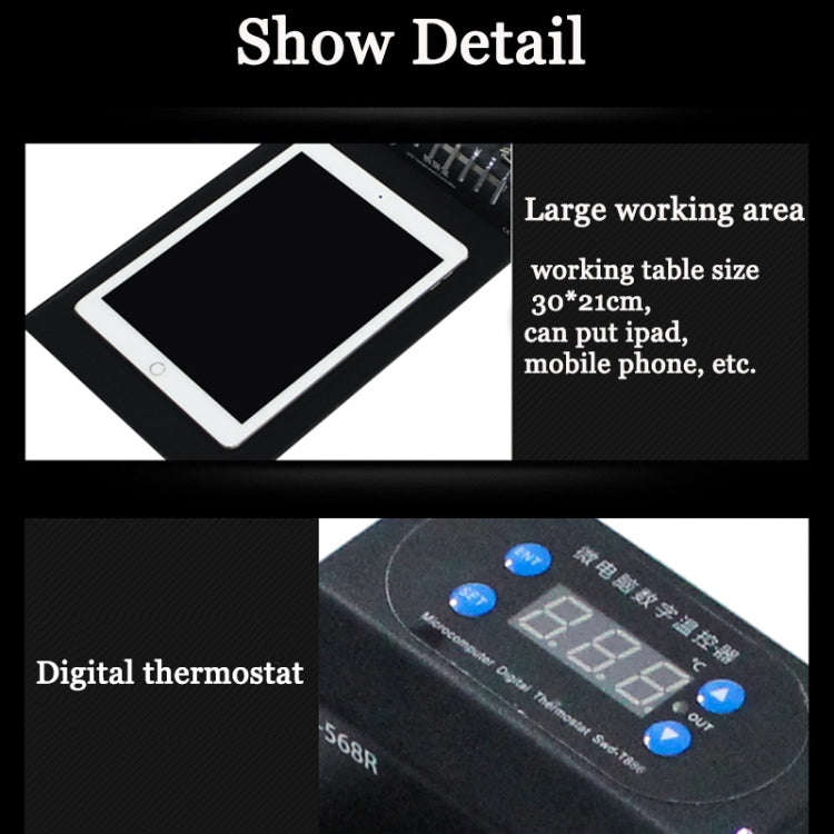 TBK-568R 220V Vacuum LCD Temperature Controller Touch Screen Glass Separator Machine with Multi-f...