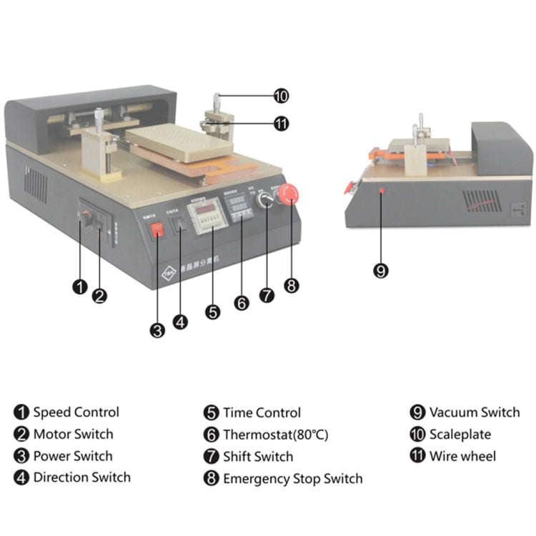 TBK958 Aluminum Alloy LCD Screen Automatic Separation Machine Built-in Temperature Control Chip F...