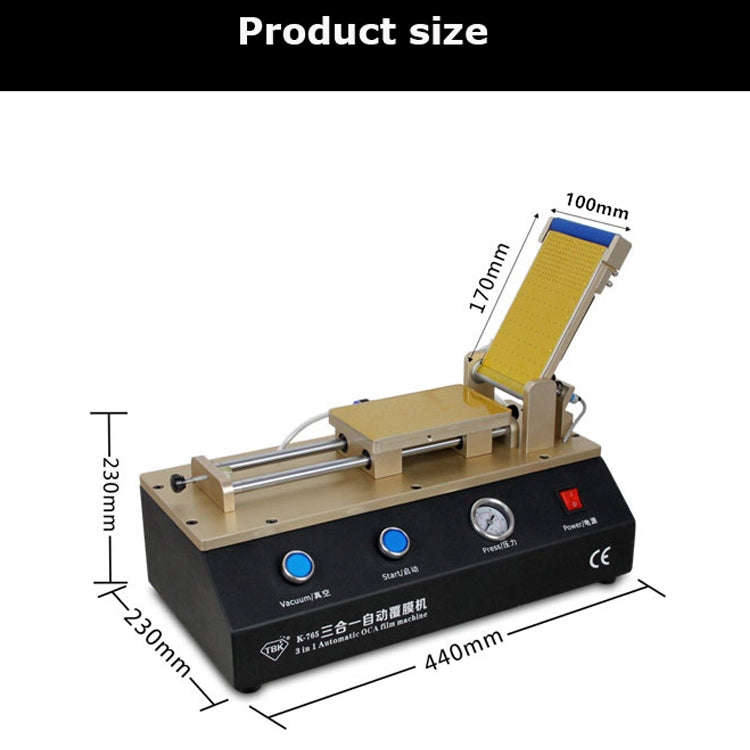 TBK-765 3 in1 Automatic OCA Laminating Machine LCD Touch Screen Air Compressor Machine Built-in V...