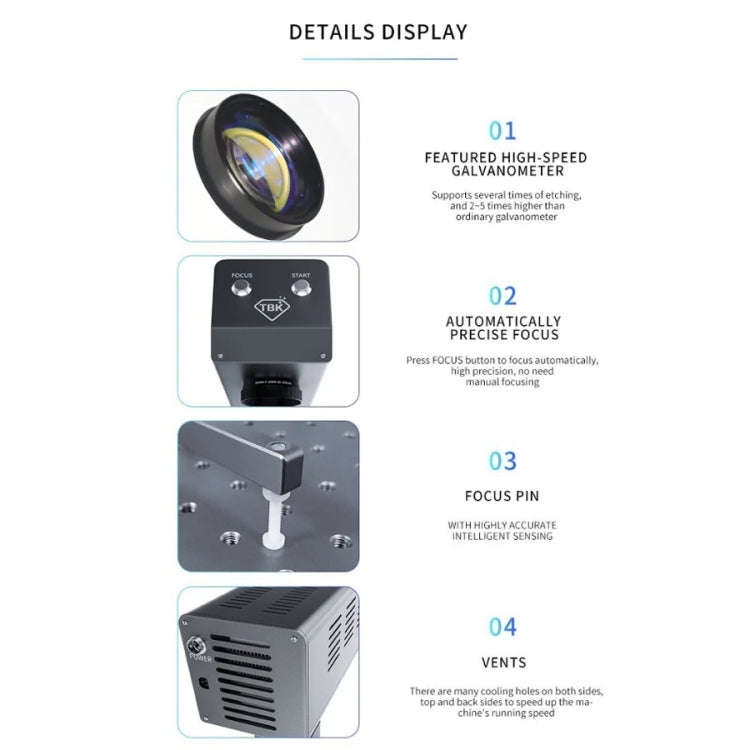 TBK-958M Laser Marking Machine Auto Focus Frame Separator 2 in 1 Engraving Equipment, AU Plug