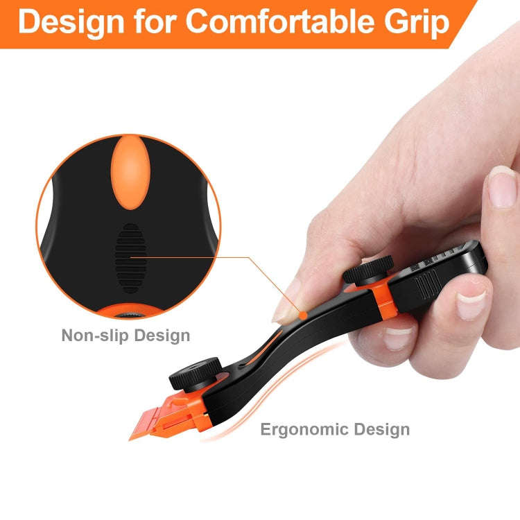 Double Headed Scraper Blade Glue Squeegee Remover Cleaner Tool (Orange)