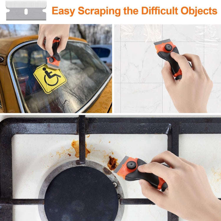 Double Headed Scraper Blade Glue Squeegee Remover Cleaner Tool (Blue)