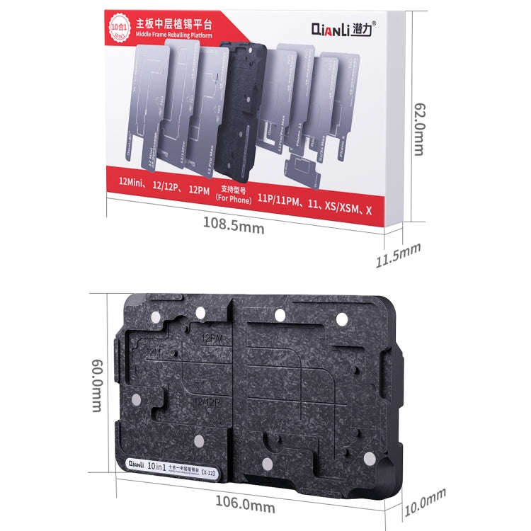 Qianli 10 in 1 Middle Frame Reballing Platform For iPhone X / XS / XS Max / 11 / 11 Pro / 11 Pro ...
