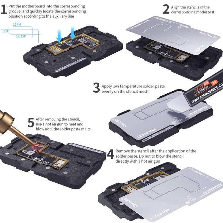 Qianli 10 in 1 Middle Frame Reballing Platform For iPhone X / XS / XS Max / 11 / 11 Pro / 11 Pro ...
