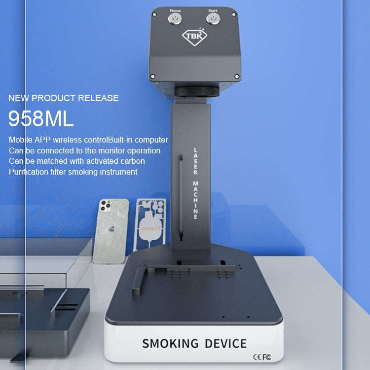 TBK-958ML With Smoking Device Auto Focus Laser Marking Engraver Repair Machine
