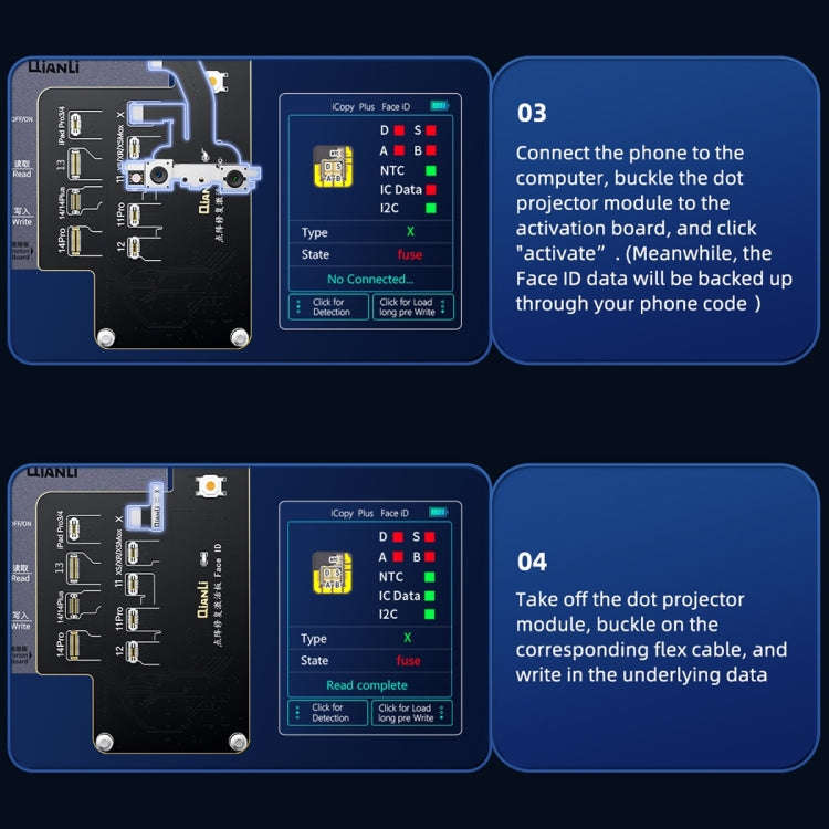 QianLi iCopy Plus Specialized Face ID Recovery and Activation Board for iPhone X to 14 Series