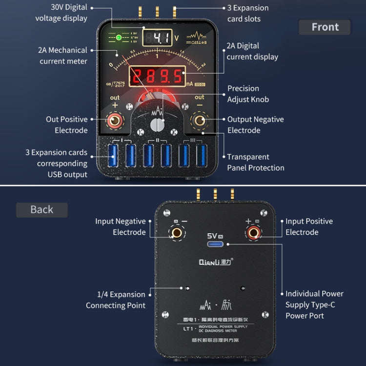 Qianli LT1 Digital Display Power Meter Isolated Power Supply DC Diagnostic Instrument
