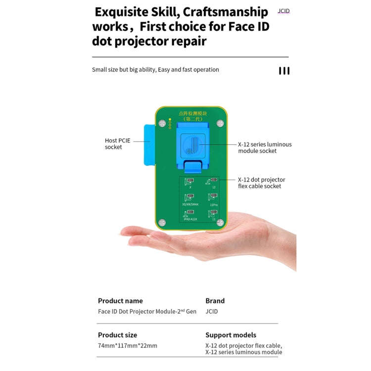 JC F2 Dot Matrix Module Testing 2nd Gen For iPhone X~12 Series