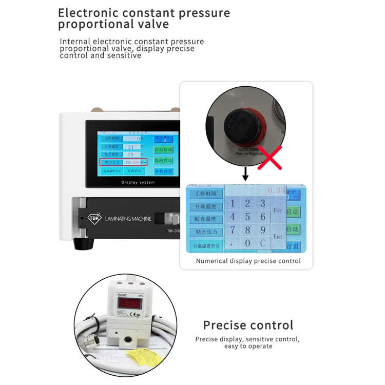 TBK 208M 3 in 1 Mini LCD Screen Vacuum Laminating Machine, EU Plug